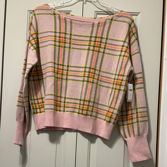 Anthropologie Sweaters - Maeve  Anthropologie Plaid Pink Sweater